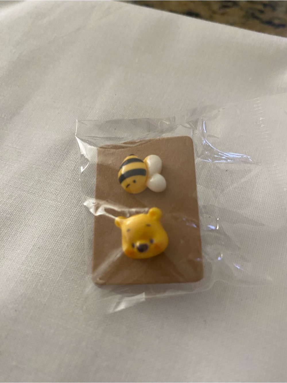 Yellow Bee and Bear earrings